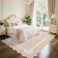thumbnail image 4 of Garvee 4'x6' Scalloped Area Rug Modern Solid Rug, Washable Rug Soft Low Pile Carpet with Non Slip Backing for Living Room Bedroom Home Decor, Camel, 4 of 6