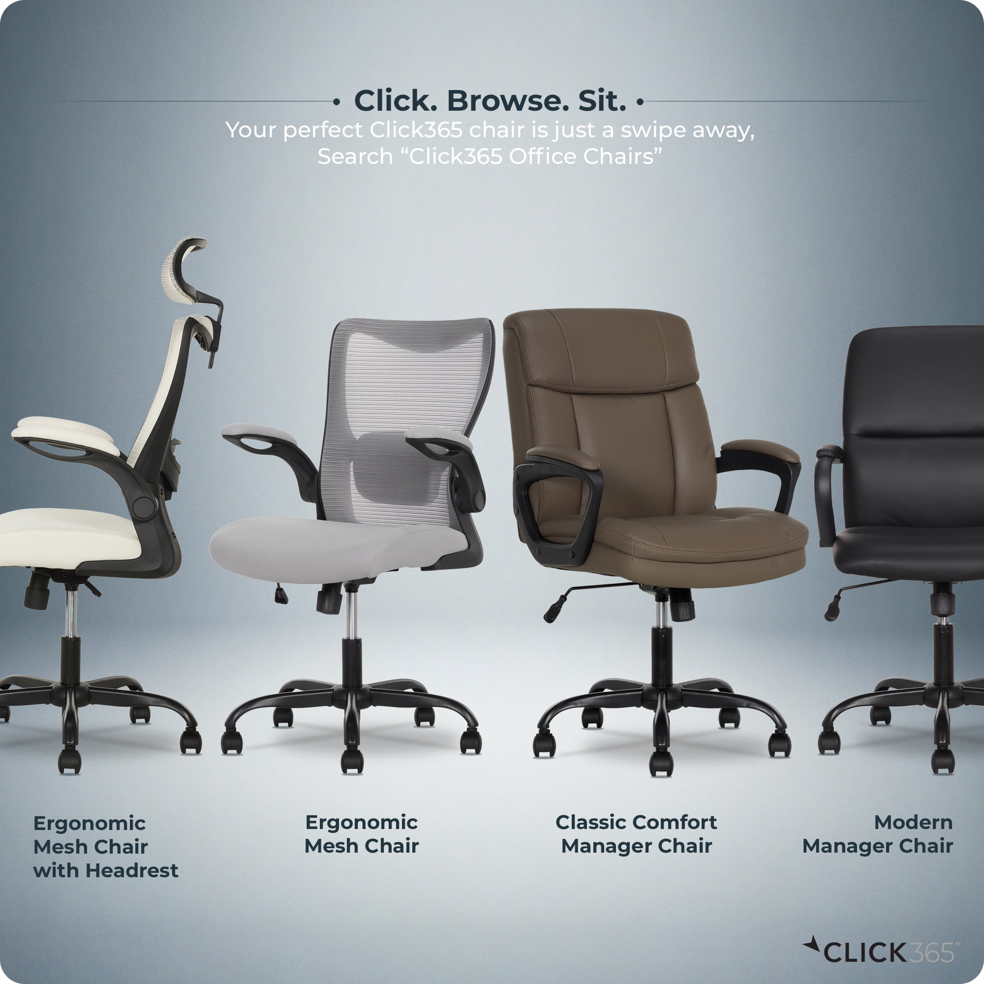 Click365 Click365 Adult Polyurathane Mid Back Indoor Commercial Ergonomic Office Chairs Hardware Kit, Brown
