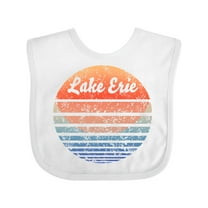 Inktastic Lake Erie Distressed Retro Sunset Boys or Girls Baby Bib