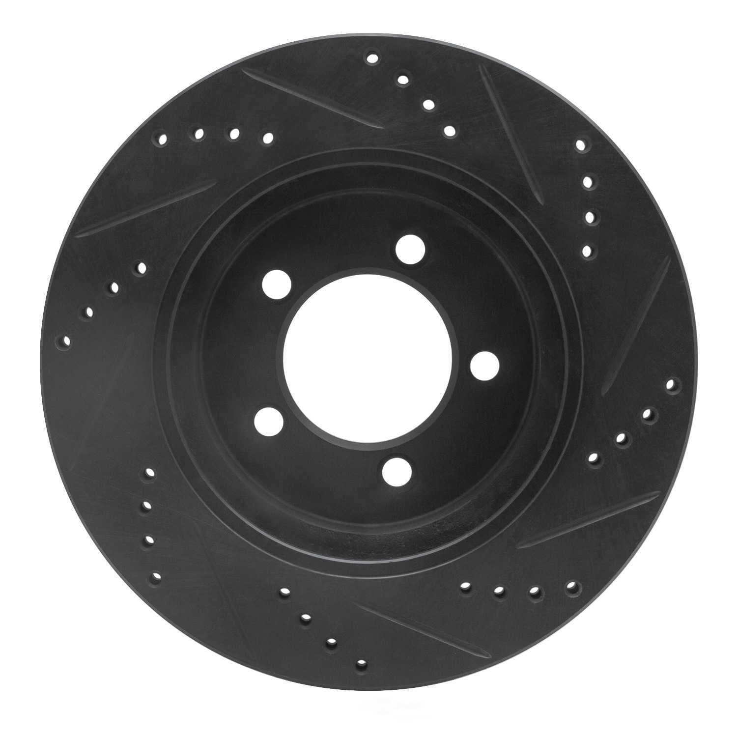 Dynamic Friction Company 633-54179L DFC Brake Rotor - Drilled And Slotted - Black