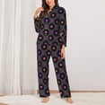 thumbnail image 2 of Balery Vinyl Records Musical Notes Conjunto de Pijama con Estampado para Mujer, Conjunto de Dos Piezas con Manga Larga, Ropa de Dormir Suave con Bolsillos, Pijamas Cómodos-X-Large, 2 of 7