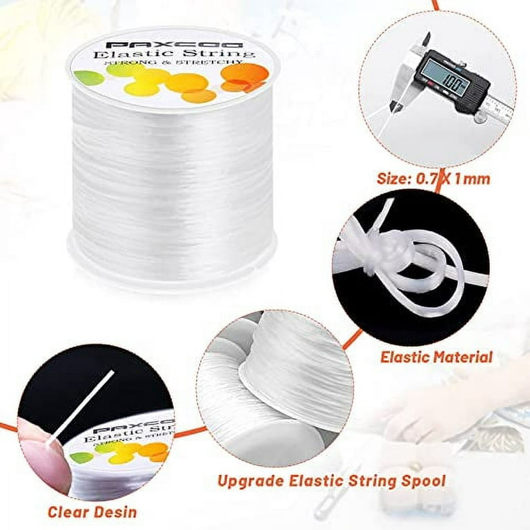 PAXCOO 12 Rolls Elastic Crystal Tec String for 0.8 MM, Multiple