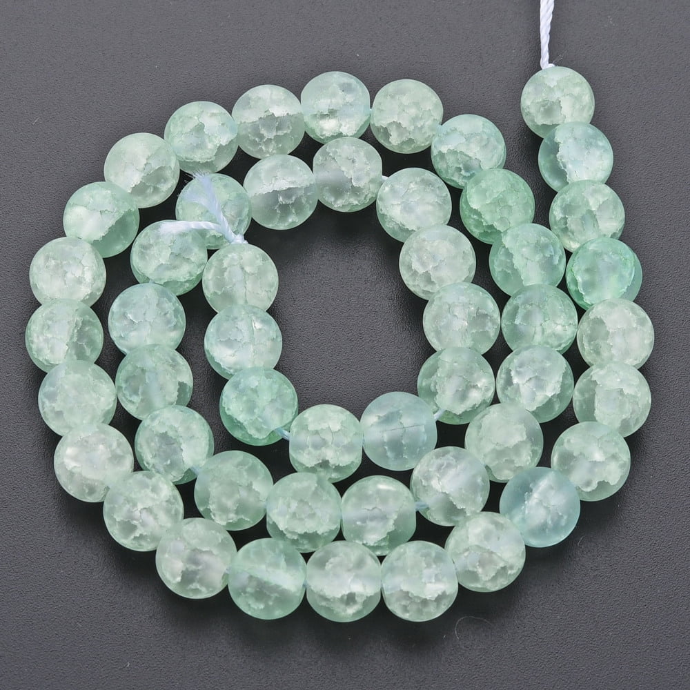 10 Strand Glass Beads Strands Frosted Round Mixed Color 8mm Hole: 1.2mm about 50~51pcs/strand 15.35 inch(39cm)