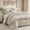 Beige, variant on Lipa Queen Comforter Set,7-Piece Bed in a Bag,Ruffled Design Bedding Set,Comforter,Flat Sheet,Fitted Sheet,Pillowcases and Shams,Beige