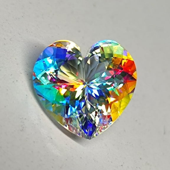 25 Ct Mystic Quartz Rainbow Color Heart Cut Loose Gemstone