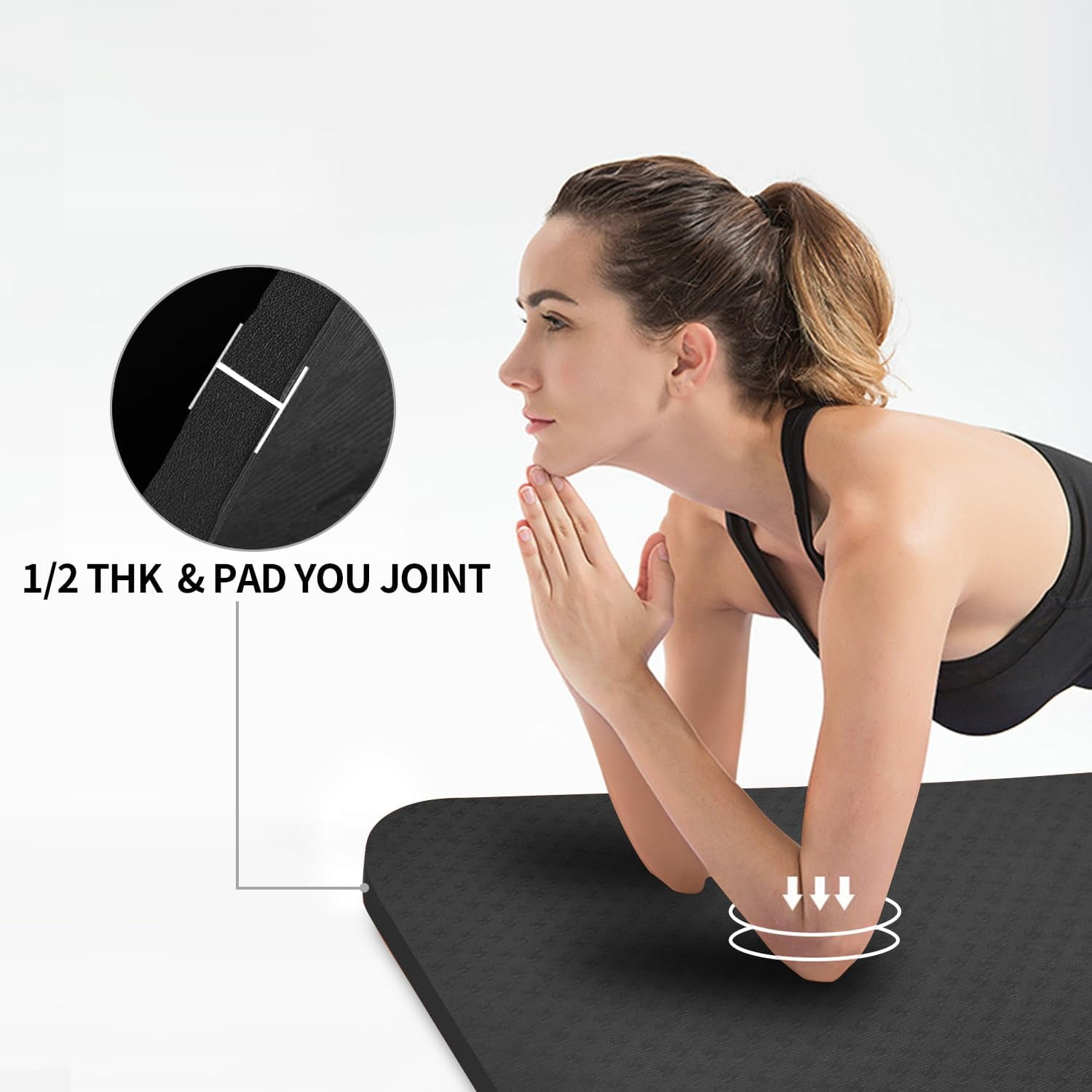 Large TPE Yoga Mat 6'x4'x1/2" Extra Thick Non-Slip Exercise Mat - for Yoga Pilates & Home Gym Workouts