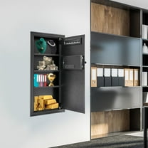 31.5" Tall Wall Safe Wall-mounted Safe with Keys Black Hidden Wall Safe for Bedrooms, Studies, Cloakrooms, Hotels, Jewelry Stores