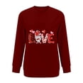 thumbnail image 3 of Valentine's Day Sweatshirt for Women Long Sleeve Crew Neck Casual Pullover Tops with Pockets Graphic Printed Cute Shirt(Wine,XL), 3 of 4