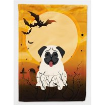 Caroline's Treasures BB4270GF Halloween Pug Cream Flag Garden Size , Small, multicolor