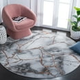 thumbnail image 2 of SAFAVIEH Craft Paul Abstract Marble Area Rug, 4' x 4' Round, Grey/Orange, 2 of 8
