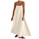 thumbnail image 1 of Vestido largo para mujer: tirantes finos con ribete en contraste, prenda de verano para la playa, vestido largo sin mangas para vacaciones., 1 of 6