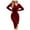 Wine, variant on cfhntfmh Party Dresses for Women Comfy V Neck Long Sleeve Bodycon Dress Soft Elegant Cocktail Evening Dress