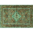 thumbnail image 1 of Ahgly Company Indoor Rectangle Persian Turquoise Blue Traditional Area Rugs, 2' x 5', 1 of 4