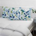 thumbnail image 4 of Navy Blue Leaves Throw Pillow Cover, Pillowcase Protectors with Zipper, Breathable Decorative Lumbar Pillow Case Cover, Green Summer Botanical Pillow Shams for Couch Sofa 12x20Inch, 4 of 8