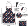 thumbnail image 3 of Pioneer Flower Floral Print Pattern Cotton Linen Apron with Pockets, Waterproof Adjustable, 33x27 Inch for Kitchen, Gardening, BBQ, Salon, 3 of 6