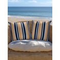 thumbnail image 5 of Outdoor Pillows Waterproof, Orange Navy Blue Striped Bedding Throw Pillows with Insert for Couch Sofa Bed, Modern Minimalist Ombre Lines 16x16 Inch Pillowcases Decorative Patio Pillow Set of 2, 5 of 8