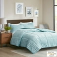 thumbnail image 2 of Madison Park Duke Luxe Faux Fur Reversible Comforter Set, Aqua - Full/Queen, 2 of 5