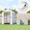 thumbnail image 3 of Outsunny Greenhouse with Raised Garden Bed, Outdoor Greenhouse, White, 3 of 10