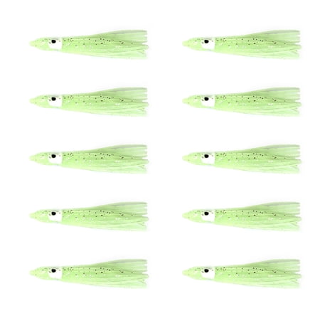 10pcs Luminescent Simulation Squid Soft Baits Hook Attracting False Baits Squid Fishing Hook for Off-shore Angling