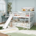 thumbnail image 2 of Full over Full Bunk Bed with Convertible Slide and Ladder, White, 2 of 11