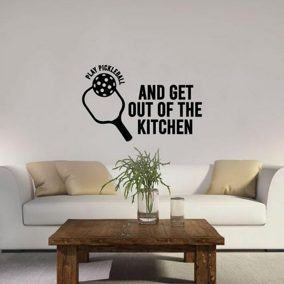 Play Pickleball And Get Out of The Kitchen Quote Paddleball SportPickleball Player Vinyl Wall Sticker Art Decal Pickleball Sports Living Room Garage Design Bedroom Pickleball Sports Size(18x20 inch)