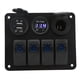 thumbnail image 4 of Panel de interruptor basculante de 4 entradas con enchufe de encendedor de cigarrillos USB, Panel de interruptor combinado de encendido y apagado para RV, barco, yate, autobús Jadeshay  A, 4 of 8