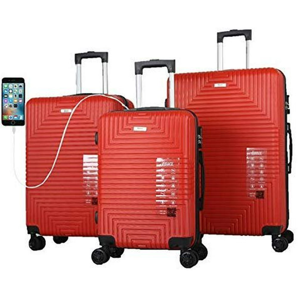 Mirage Luggage Mirage Star Hardside 360 Spinner 3 Piece Luggage Set with Combination Lock and