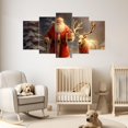 thumbnail image 3 of ZHONGYUTONG 5 Piece Christmas Wall Art Santa Claus and Reindeer Pictures Large Xmas Canvas Painting Prints Winter Holiday Home Wall Decor Framed (12x20inx2pcs 12x30inx2pcs 12x40inx1pcs), 3 of 4