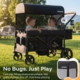 thumbnail image 4 of HARPPA Foldable Wagon Stroller for 2 Toddlers with Pull & Push Handle, Canopy, 32.9lbs, Black, 4 of 13