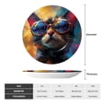thumbnail image 2 of Cauagu Cool Cat With Sunglasses Print Bone China Decorative Plate, Wall Mount Plate Holiday Decor Decorative Ceramic Plates with Stand Elegant Household Plates Decorative-6in, 2 of 6