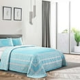 thumbnail image 6 of Superior 3-Pieces High-Durability Cotton-Blend Bedspread Set, King, Aqua, 6 of 9