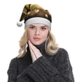 thumbnail image 5 of Fuzoiu Golden Glitter And Light Print Santa Hat Christmas Hat for Adults,Santa Hats with Pompom, Unisex Xmas Holiday Hat for Christmas New Year Festive Party Supplies, 5 of 6