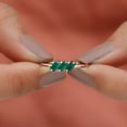 thumbnail image 5 of Rosec Jewels Womens 1/4 CT Baguette Cut Emerald Three Stone Ring, Gold Emerald Ring, 3 Stone Emerald Gold Ring, 10K Rose Gold, US 8.50, 5 of 6