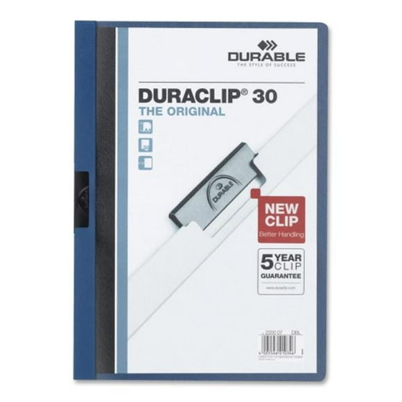 Produits de Bureau Durables DBL Rapport DuraClip 30 Feuilles Capacité 11 Po x 8.5 Po Bleu
