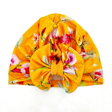 

Toddler Baby Boys Girls Floral Letter Print Cap Beanie Bowknot Elastics Turban Hat