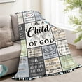 thumbnail image 2 of Christian Gifts for Women Men, Faith Bible Religious Gifts for Bible Verse Blanket, Christian Inspirational Gifts for Women, Faith Based Gifts, 50"X60" I Am a Child of God Throw Flannel Blanket, 2 of 5