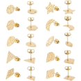 thumbnail image 1 of 20 pendientes dorados de 10 estilos, de acero inoxidable, hipoalergénicos, con forma de lágrima y rombo, con aro y tuerca., 1 of 6