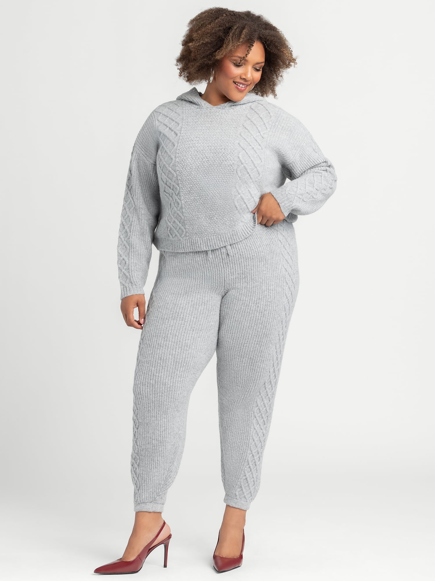 Jessica Simpson Women's Plus Brigite Sweater Set Top, Sizes 0X-4X