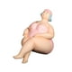 thumbnail image 1 of Figura de mujer playera decorativa de mesa, coleccionable, hecha a mano, estatua artesanal de resina. Rosa, 1 of 8