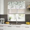 thumbnail image 4 of 2 Pack Sage Green Leaves Valances for Windows Bedroom Living Room Window Treatments, Summer Botanical Rod Pocket Valance Drapes Short Kitchen Curtains Over Sink 42"x18", 4 of 8