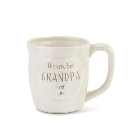 Demdaco The Very Best Grandpa Ever, Textured White 12oz Ceramic Stoneware (The Best Texture Pack Ever)