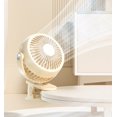 thumbnail image 2 of Aioneus Clip on Fan 5 Speeds USB Rechargeable Battery Operated, 4.6 inch 720° Rotation Desk Fan, White, 2 of 6