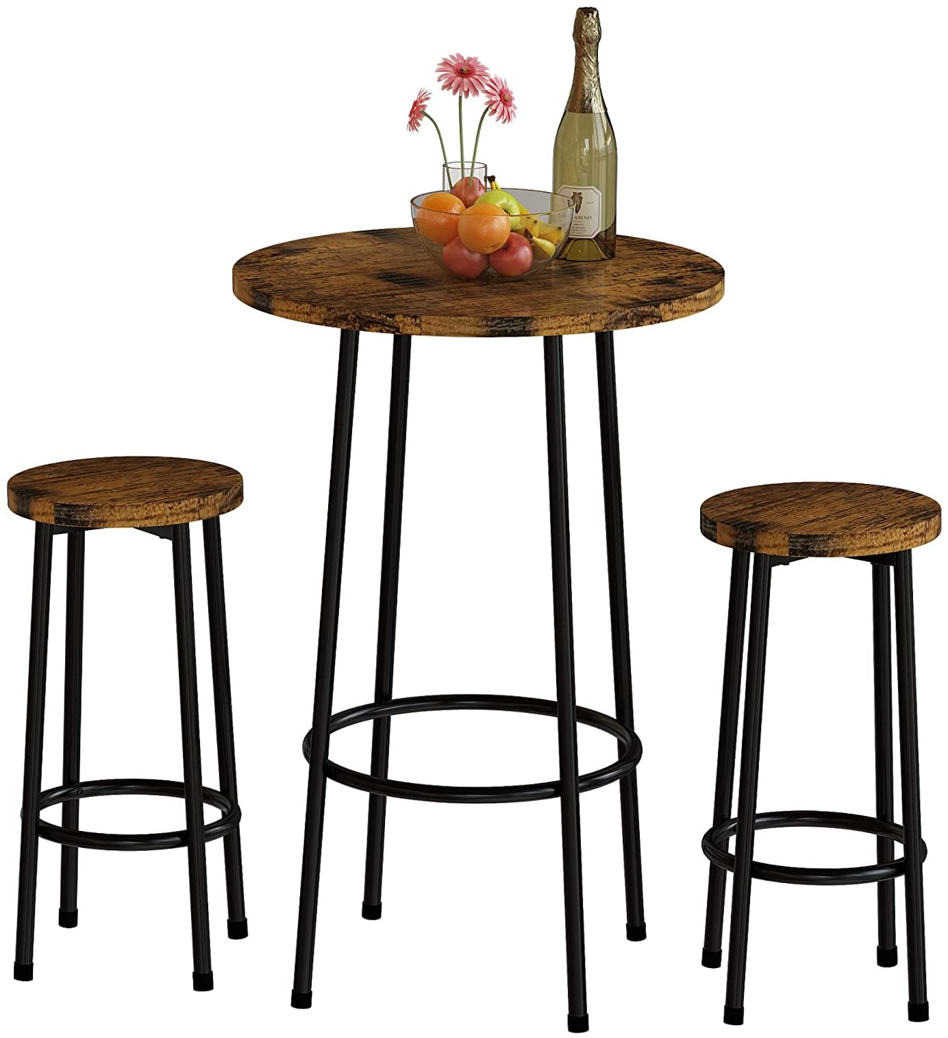 Home Kitchen Bar Table Set For 2 3Pcs Rectangle Kitchen 24 Round Bar 