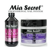 Mia Secret Liquid Monomer 8 oz and White Powder 1 oz