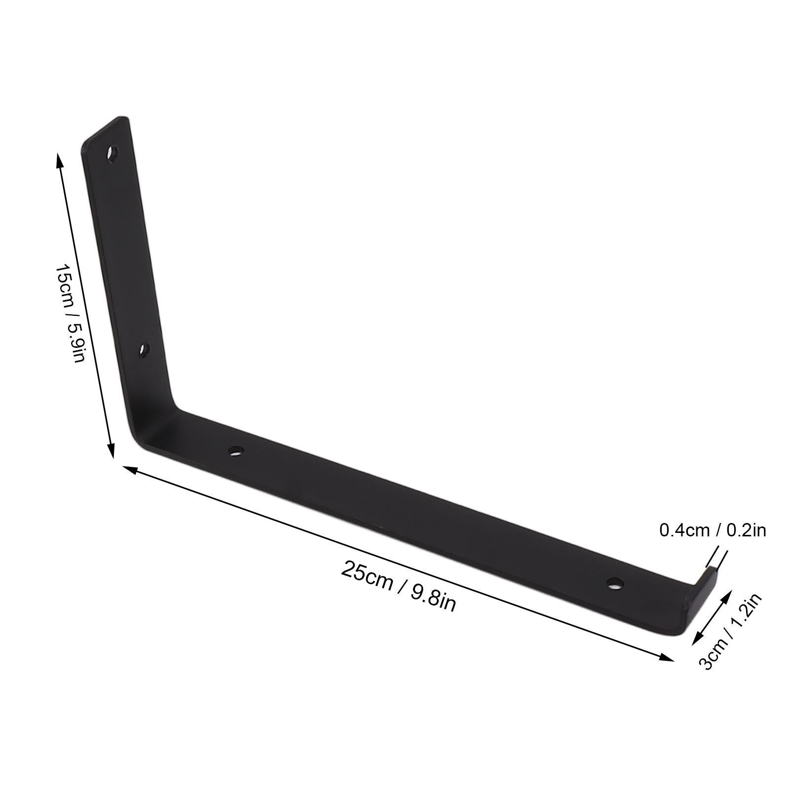 M Buder 4Pcs 9.8in L Shelf Brackets Heavy Duty Metal Hardware Easy Installation Strong Load Bearing Floating Wall L Brackets for Home Office Garage Organization - 9.8 inches / 25 cm