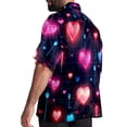 thumbnail image 3 of Valentine's Day Love ECG Men's Casual Poplin Printed Button Down Short Sleeve Summer Beach Shirts - Unisex, 3 of 6