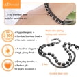thumbnail image 4 of ‎555Jewelry 5mm Dainty Adjustable Stainless Steel Wrap Beads & Curb Chain ‎Bracelets for Women & Girls, Black/Sliver, 7 Inch, 4 of 7