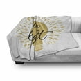 thumbnail image 2 of Saying Soft Flannel Fleece Throw Blanket, Cursive Typography on Plain Background Uplifting Themed Illustration, Cozy Plush for Indoor and Outdoor Use, 50" x 70", Sand Brown, by Ambesonne, 2 of 5