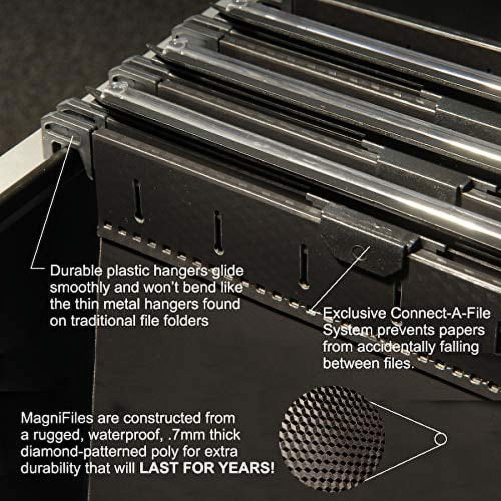 Ultimate Office MagniFile™ High-Capacity Hanging File Folders, 5" Expanding Files With Silicone Rubber Gussets and Sewn Nylon Edges (Set of 2)