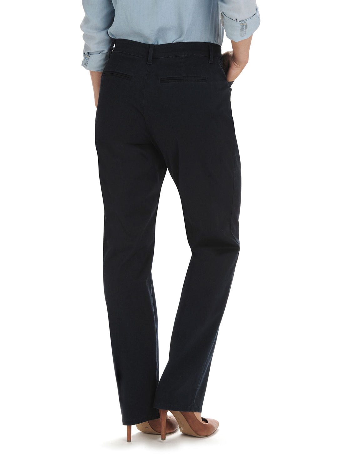 Lee Women's Relaxed Fit All Day Straight Leg Pants - Charcoal, Charcoal  Heather, 16 Short